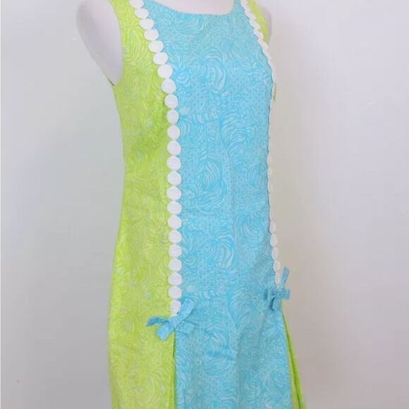 Lilly Pulitzer Jubilee Shift Dress Lime Green & Aqua 50th Anniversary 6 NWT $198 - Picture 3 of 6